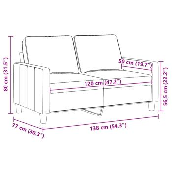 2-Sitzer-Sofa Schwarz 120 cm Stoff