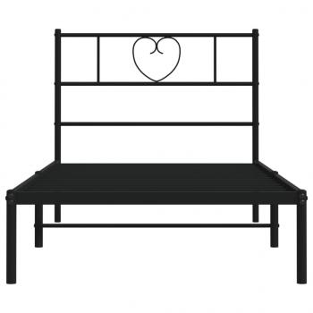 Bettgestell mit Kopfteil Metall Schwarz 100x190 cm