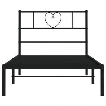 Bettgestell mit Kopfteil Metall Schwarz 107x203 cm
