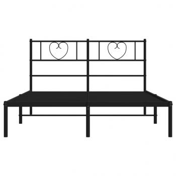 Bettgestell mit Kopfteil Metall Schwarz 120x190 cm