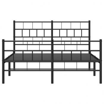 Bettgestell mit Kopf- und Fußteil Metall Schwarz 120x200 cm