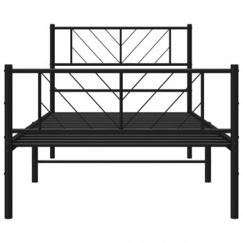 Bettgestell mit Kopf- und Fußteil Metall Schwarz 80x200 cm