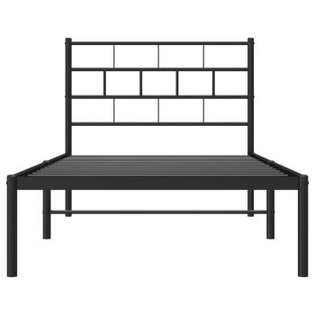 ARDEBO.de - Bettgestell mit Kopfteil Metall Schwarz 107x203 cm
