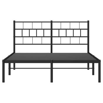 Bettgestell mit Kopfteil Metall Schwarz 150x200 cm