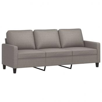 2-tlg. Sofagarnitur mit Kissen Taupe Stoff
