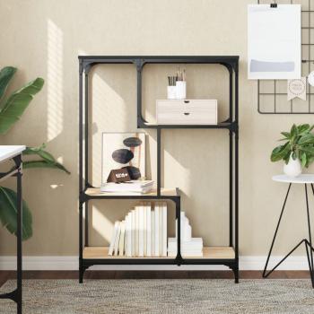 ARDEBO.de - Bücherregal Sonoma-Eiche 81x36x115 cm Holzwerkstoff und Stahl