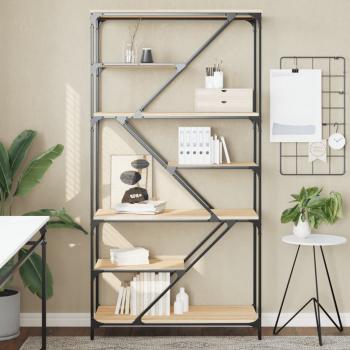ARDEBO.de - Bücherregal Sonoma-Eiche 91x36x176 cm Holzwerkstoff und Stahl