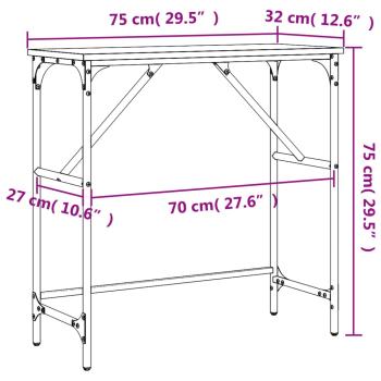 Konsolentisch Grau Sonoma 75x32x75 cm Holzwerkstoff