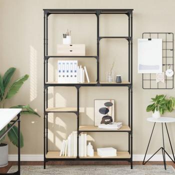 ARDEBO.de - Bücherregal Sonoma-Eiche 99x35,5x176 cm Holzwerkstoff und Stahl