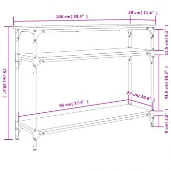 Konsolentisch Räuchereiche 100x29x75 cm Holzwerkstoff