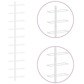 Wand-Weinregale für 10 Flaschen 2 Stk. Weiß Metall