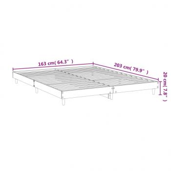 Bettgestell Braun Eichen-Optik 160x200 cm Holzwerkstoff