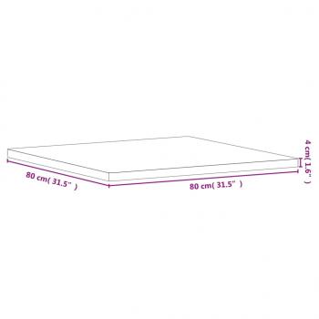 Tischplatte 80x80x4 cm Quadratisch Massivholz Buche