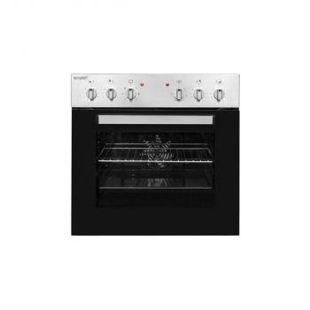 Exquisit EHE 156-2.1 UBZ-Set Herdset mit Glaskeramikkochfeld, 60 cm breit, Grillfunktion, 4 Kochzonen, Kühlventilator, Edelstahl/Schwarz