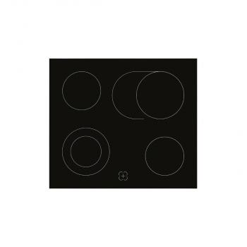 Exquisit EHE 156-2.1 UBZ-Set Herdset mit Glaskeramikkochfeld, 60 cm breit, Grillfunktion, 4 Kochzonen, Kühlventilator, Edelstahl/Schwarz