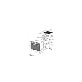 Exquisit EHE 156-2.1 UBZ-Set Herdset mit Glaskeramikkochfeld, 60 cm breit, Grillfunktion, 4 Kochzonen, Kühlventilator, Edelstahl/Schwarz