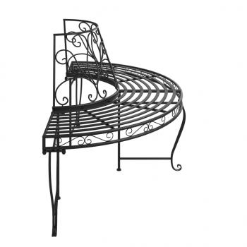 Baumbank Halbrund Ø160 cm Schwarz Stahl