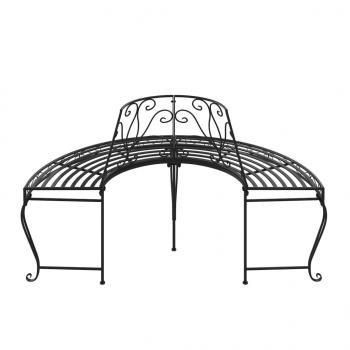 Baumbank Halbrund Ø160 cm Schwarz Stahl