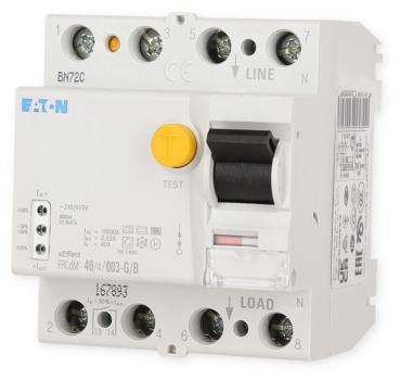 Eaton FRCDM404003GB digitaler FI-Schalter 40A, 4-Polig, 30mA, TypG/B (167893)