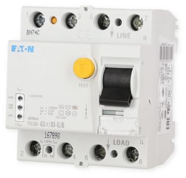 Eaton FRCDM63403GB digitaler FI-Schalter, 63A, 4-Polig, 300mA, Typ G/B (167898)