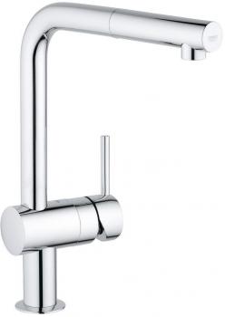 ARDEBO.de GROHE Minta Einhand-Spültischbatterie, DN15, Hochdruck, L-Auslauf, schwenkbarer Rohrauslauf, chrom (32168000)