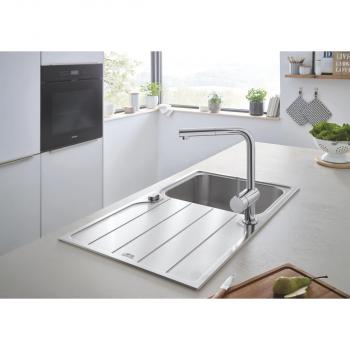 GROHE Minta Einhand-Spültischbatterie, DN15, Hochdruck, L-Auslauf, schwenkbarer Rohrauslauf, chrom (32168000)