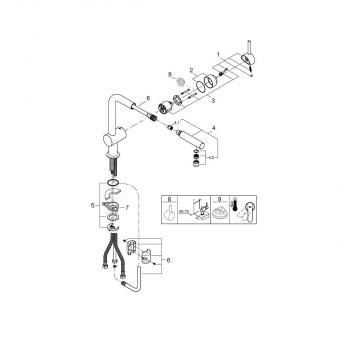 GROHE Minta Einhand-Spültischbatterie, DN15, Hochdruck, L-Auslauf, schwenkbarer Rohrauslauf, chrom (32168000)