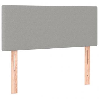 LED Kopfteil Hellgrau 100x5x78/88 cm Stoff