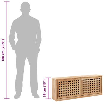 Schuhbank 94 x 20 x 38 cm Walnussholz Massiv