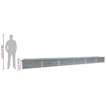 Garten-Hochbeet Verzinkter Stahl 600x80x45 cm Grau