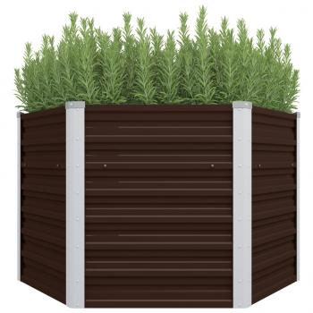 ARDEBO.de - Garten-Hochbeet Braun 129 x 129 x 77 cm Verzinkter Stahl