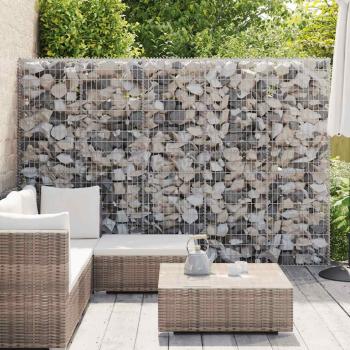 Gabionenwand mit Abdeckung Verzinkter Stahl 300x30x200 cm