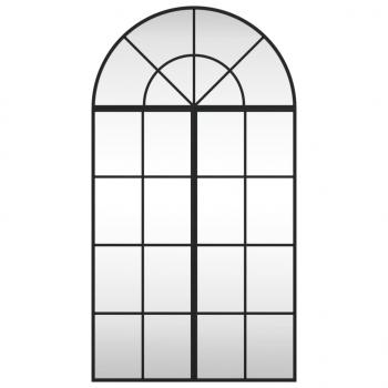 Wandspiegel Schwarz 60x110 cm Gewölbt Eisen