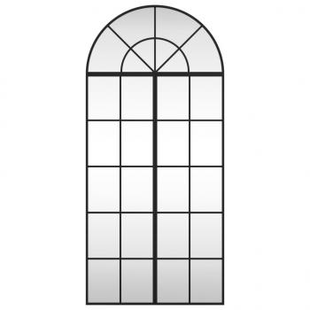 Wandspiegel Schwarz 60x130 cm Gewölbt Eisen