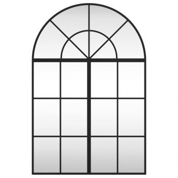 Wandspiegel Schwarz 60x90 cm Gewölbt Eisen