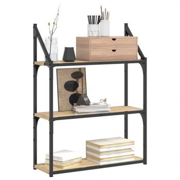 Wandregal 3 Fächer Sonoma-Eiche 60x21x78,5 cm Holzwerkstoff