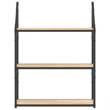 Wandregal 3 Fächer Sonoma-Eiche 60x21x78,5 cm Holzwerkstoff