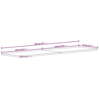 Schreibtischplatte 200x55x2,5 cm Massivholz Buche