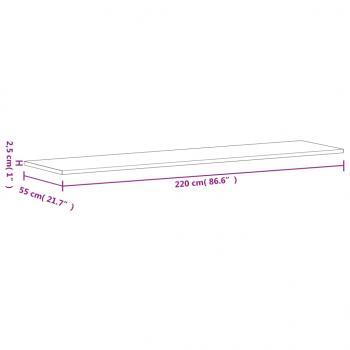 Werkbankplatte 220x55x2,5 cm Massivholz Buche