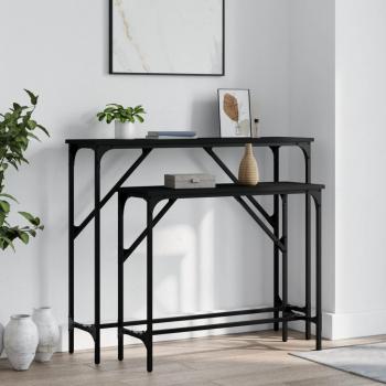 ARDEBO.de - Konsolentische 2 Stk. Schwarz Holzwerkstoff