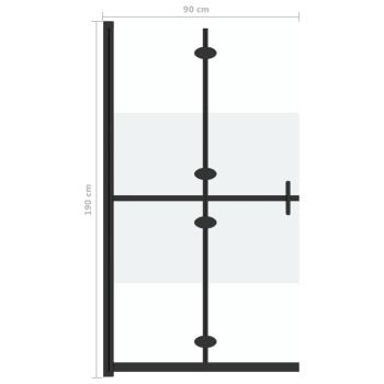 Faltbare begehbare Duschwand Halbmattiertes ESG-Glas 90x190 cm