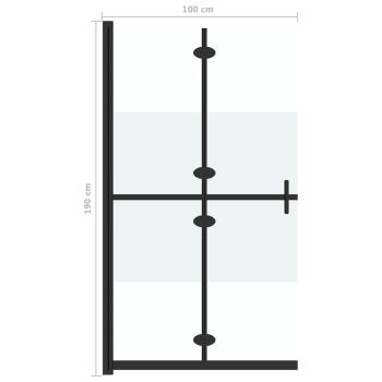 Faltbare begehbare Duschwand Halbmattiertes ESG-Glas 100x190 cm
