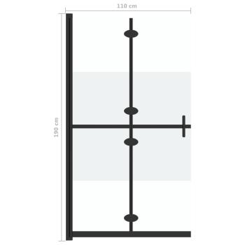 Faltbare begehbare Duschwand Halbmattiertes ESG-Glas 110x190 cm