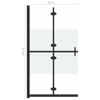Faltbare begehbare Duschwand Halbmattiertes ESG-Glas 80x190 cm