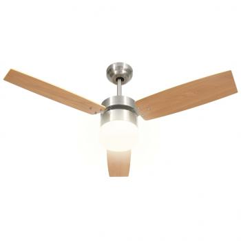 Deckenventilator mit Licht und Fernbedienung 108 cm Hellbraun