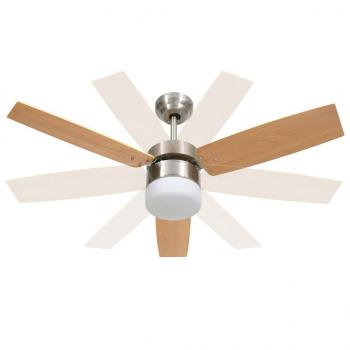 Deckenventilator mit Licht und Fernbedienung 108 cm Hellbraun