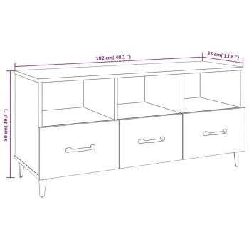 TV-Schrank Hochglanz-Weiß 102x35x50 cm Holzwerkstoff
