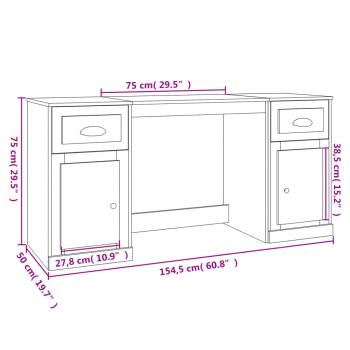 Schreibtisch mit Stauraum Sonoma-Eiche Holzwerkstoff