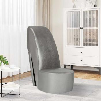 Stuhl in Stöckelschuh-Form Silbern Kunstleder