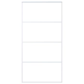 Schiebetür ESG Glas und Aluminium 102,5x205 cm Weiß